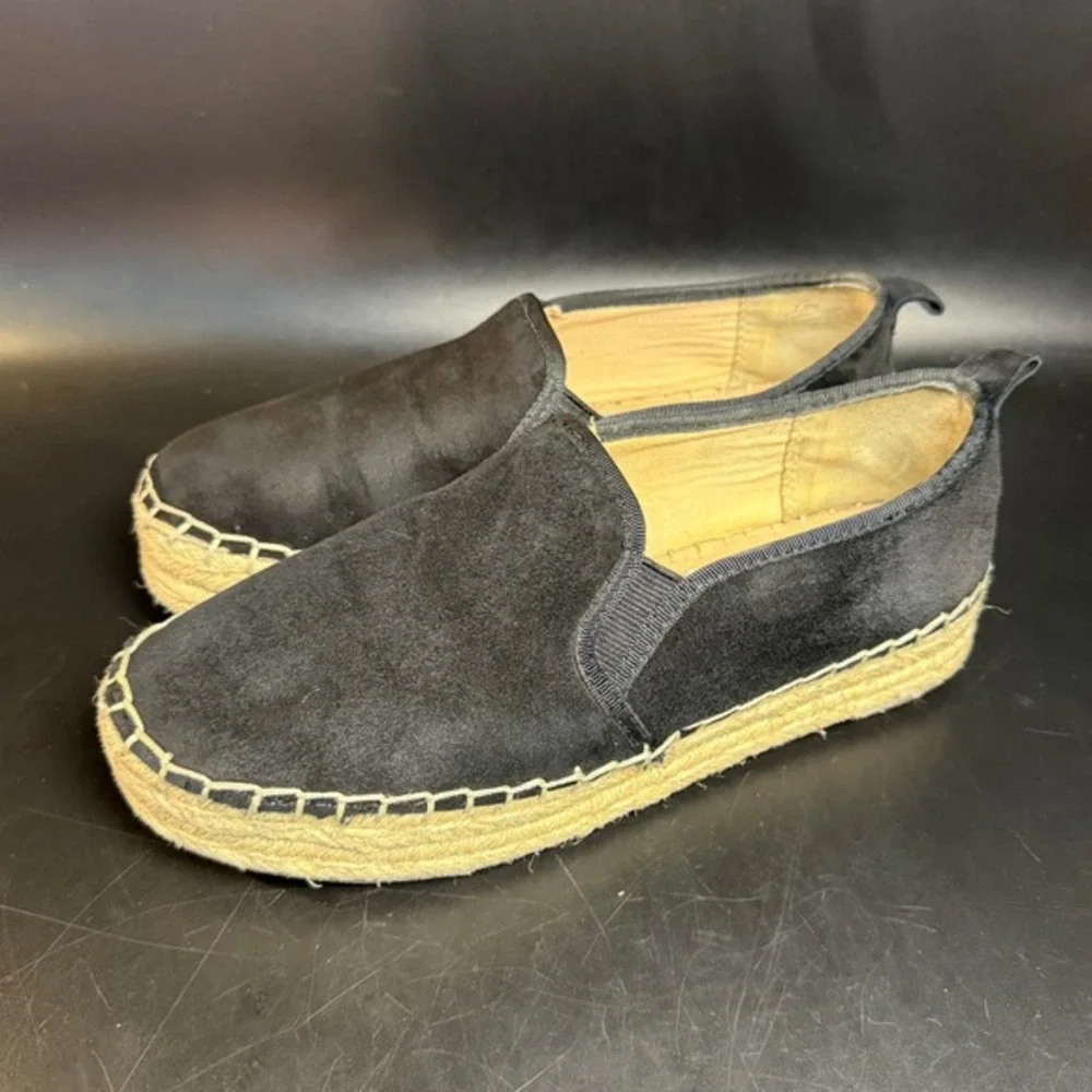 Sam Edelman Khloe Black Suede Espadrille Flats Womens‎ 7.5M